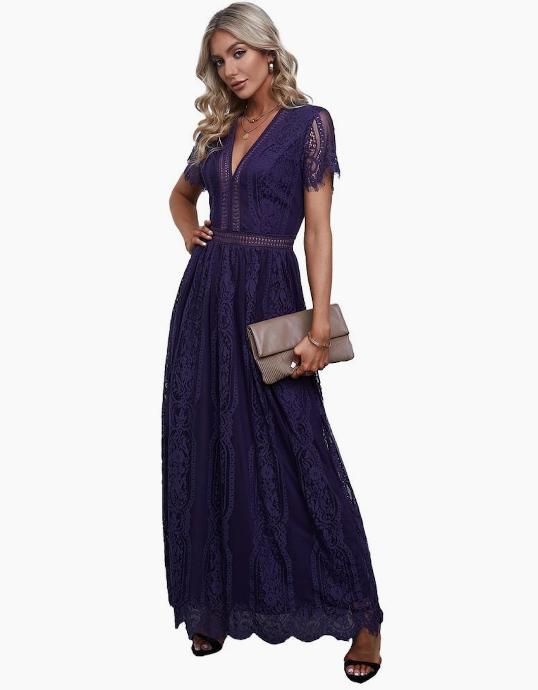 Blue Blue Fill Your Heart Lace Maxi Dress