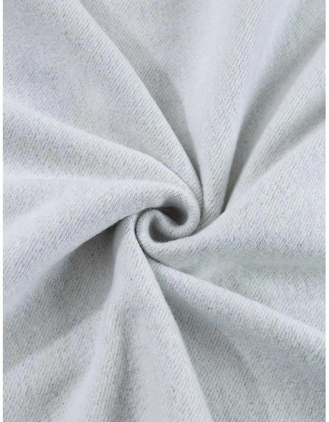 Light Grey Fleece Lined Half Zipper Kangaroo Pockets Loose Hoodie