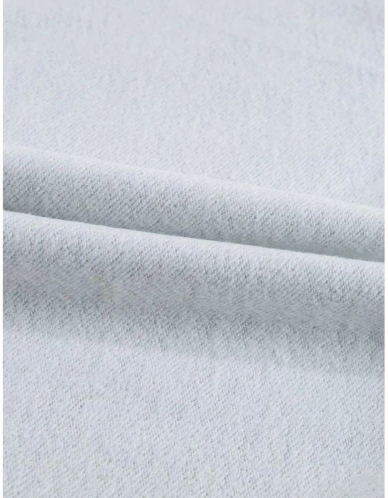 Light Grey Fleece Lined Half Zipper Kangaroo Pockets Loose Hoodie