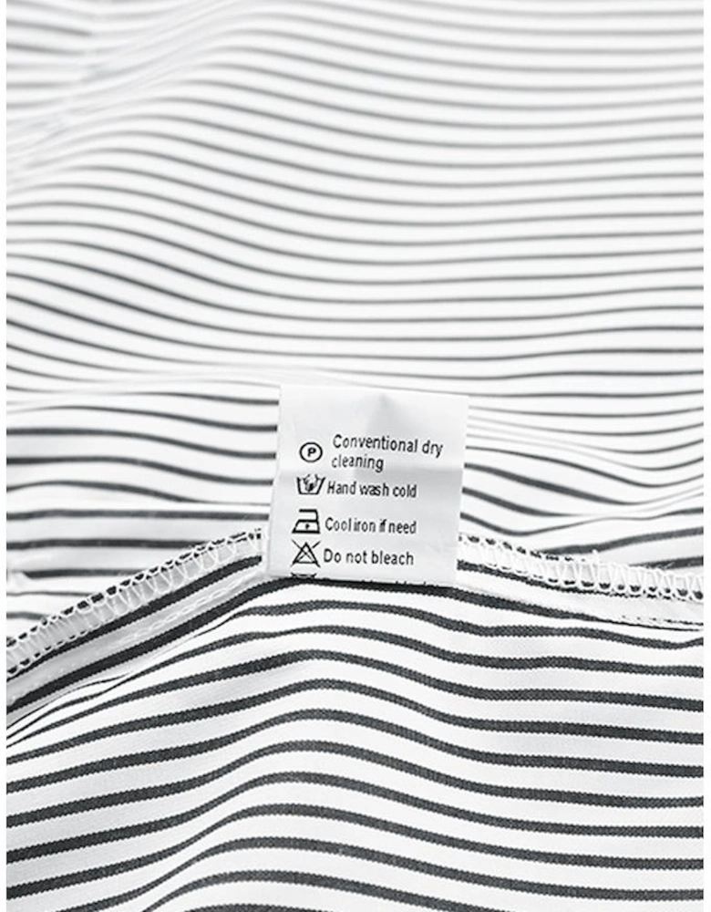 Smocked Cuffed Striped Boyfriend Shirt with Pocket