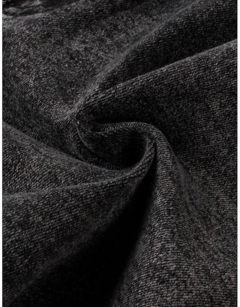 Black Vintage Washed Frilled High Waist Denim Shorts