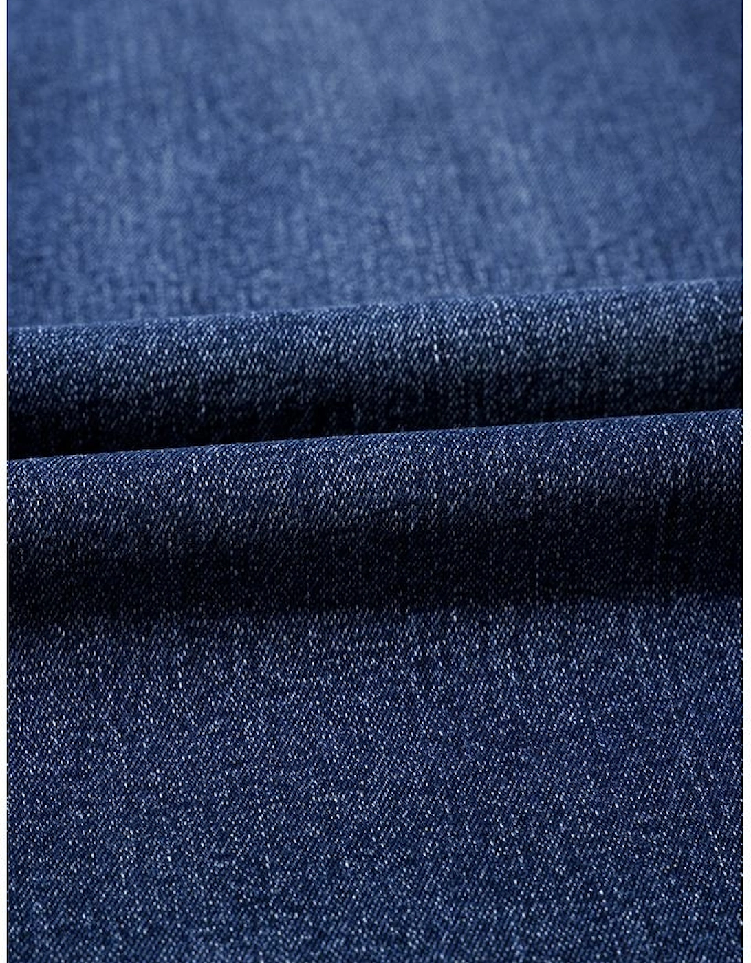 Sail Blue Wide Leg Pocketed High Waist Jeans