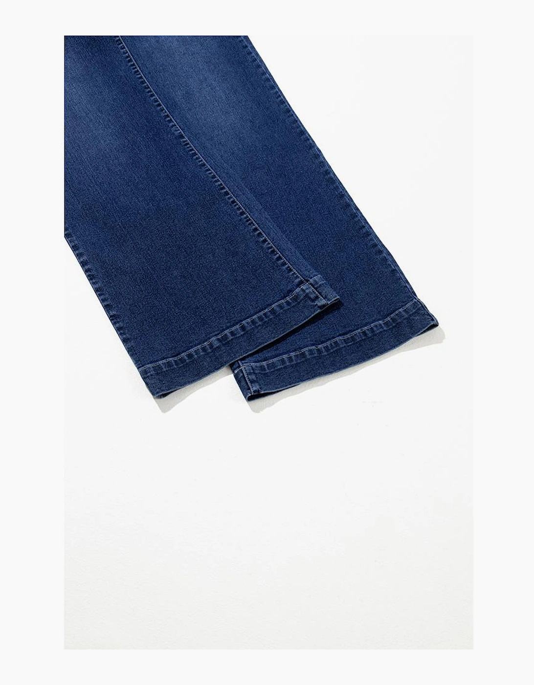 Sail Blue Wide Leg Pocketed High Waist Jeans