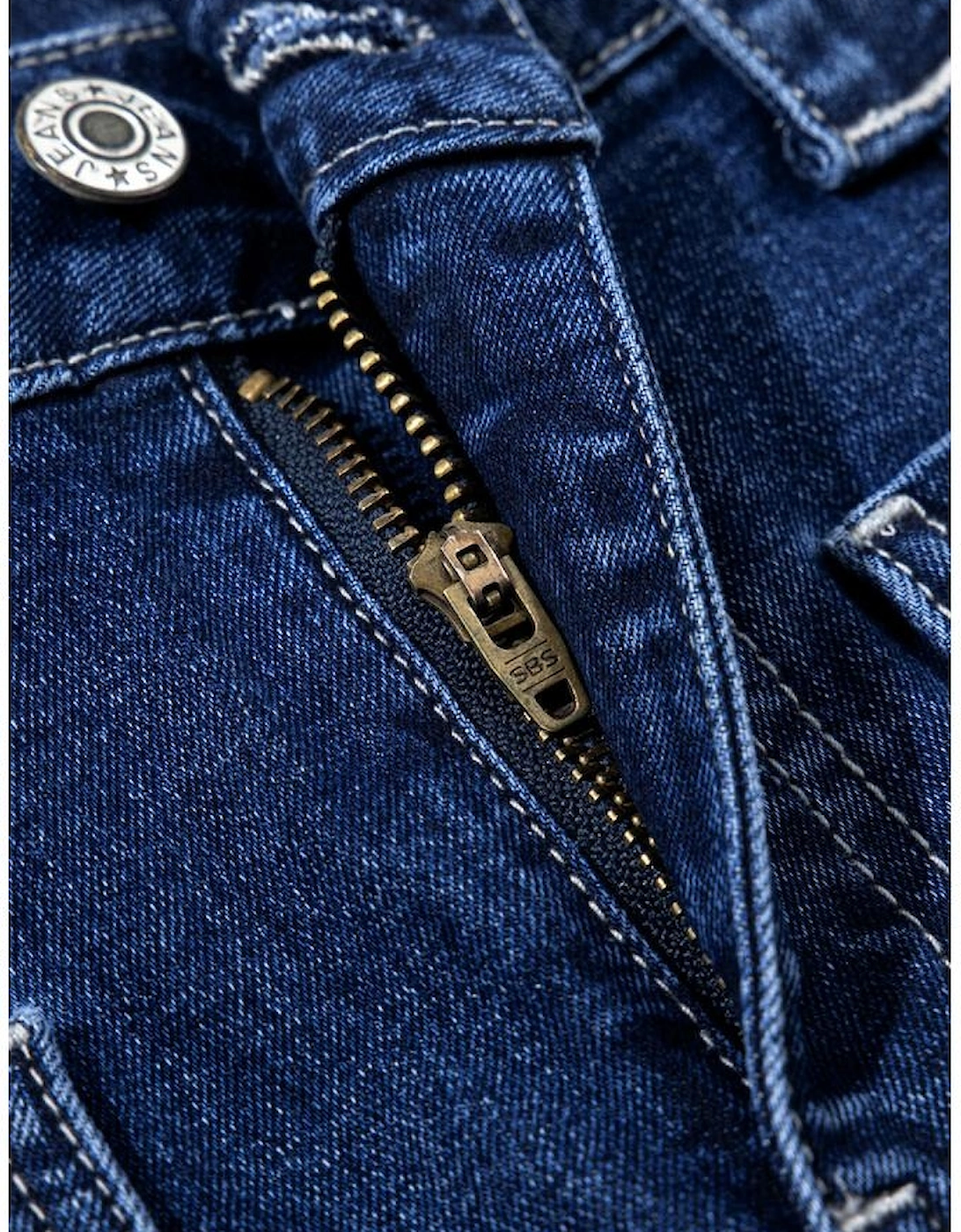 Sail Blue Wide Leg Pocketed High Waist Jeans