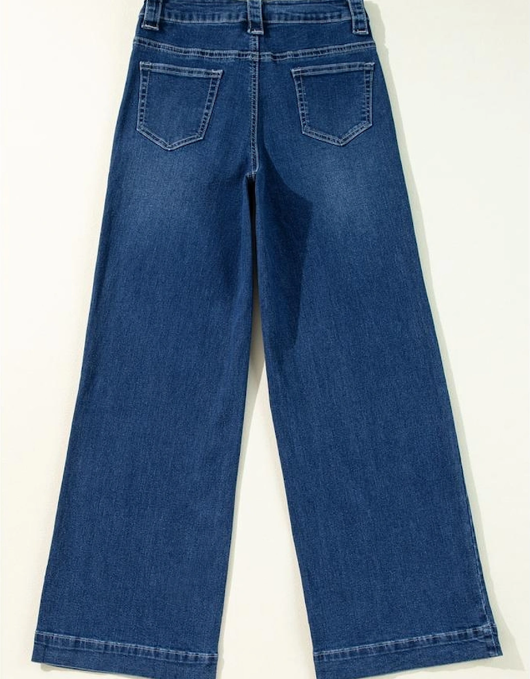 Sail Blue Wide Leg Pocketed High Waist Jeans