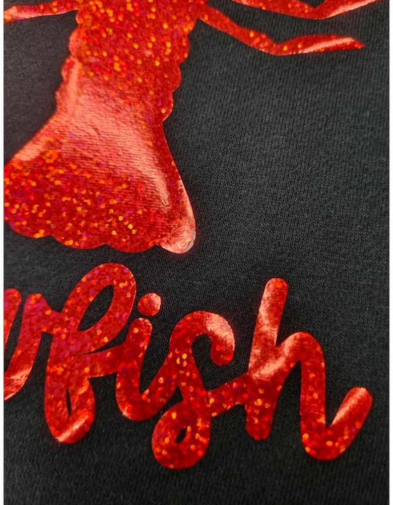 Black Shimmering Crawfish Graphic Tee