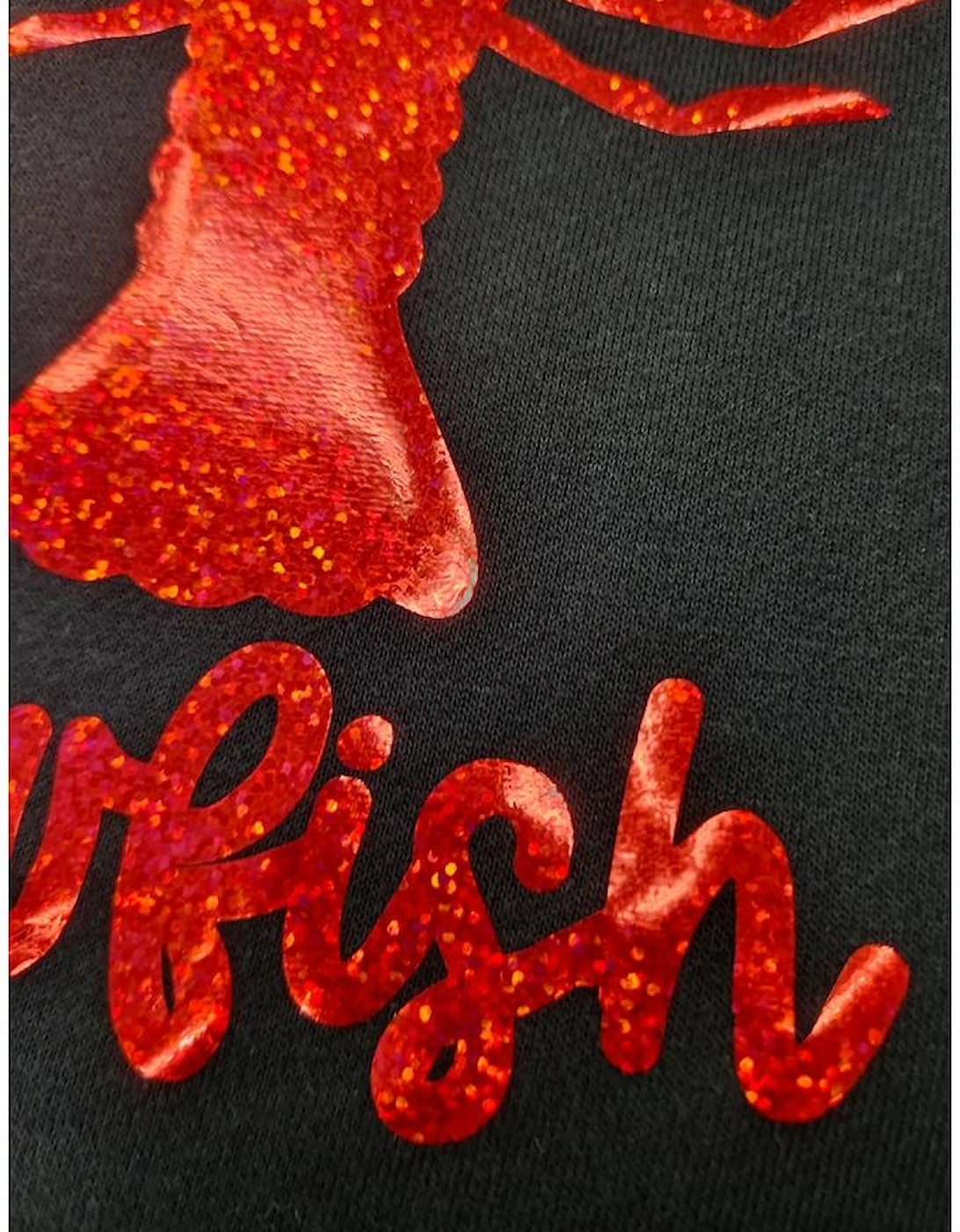 Black Shimmering Crawfish Graphic Tee