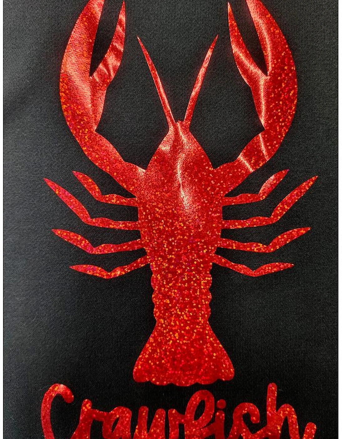 Black Shimmering Crawfish Graphic Tee