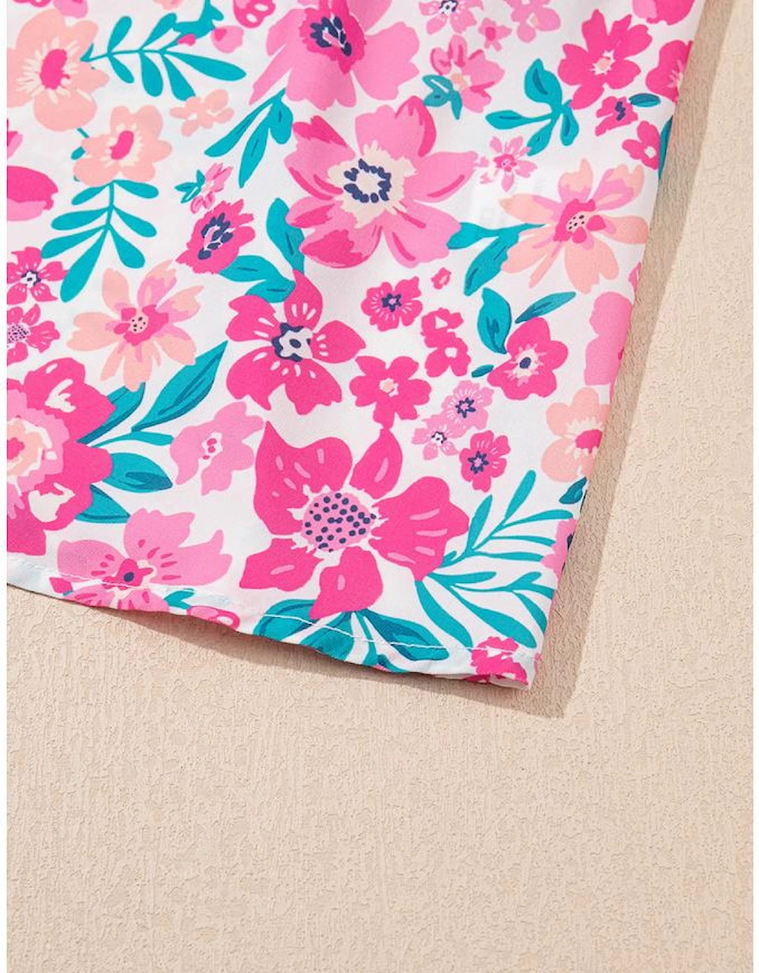 White Plus Size Floral Print Frilled Short Sleeve Flare Dress