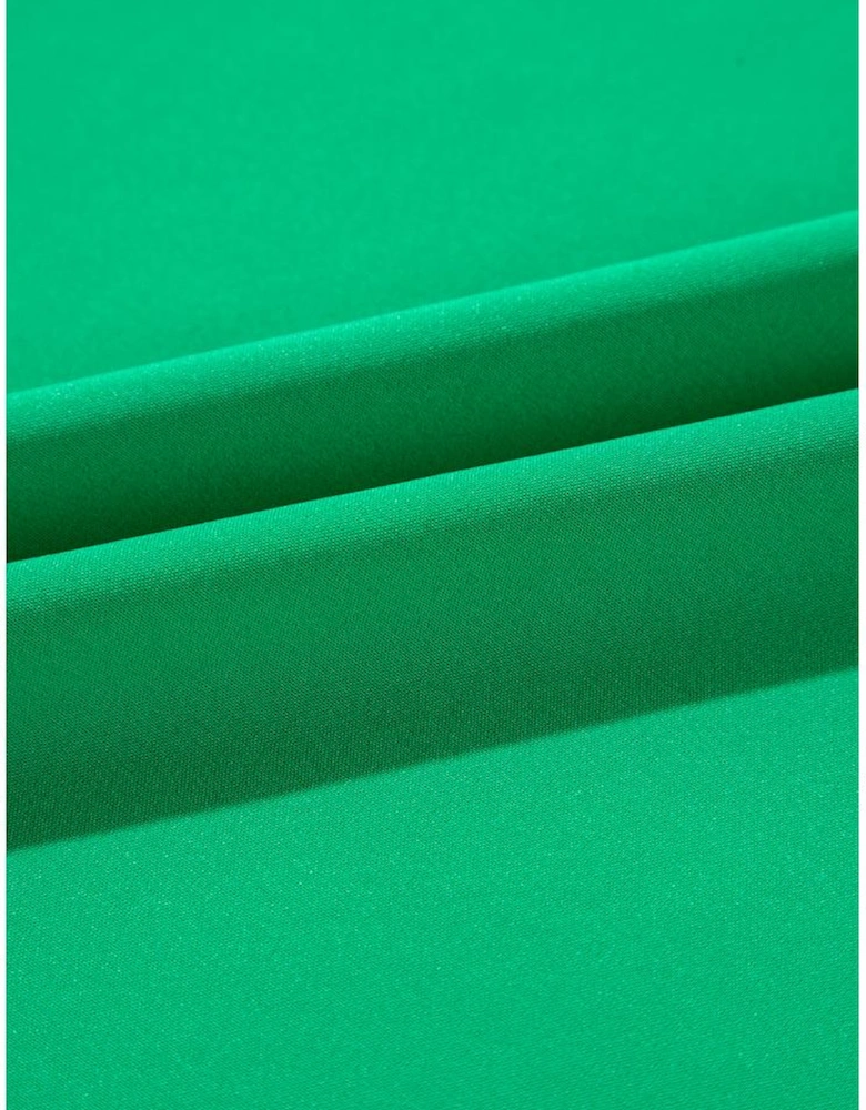 Bright Green Ruched Front Puff Sleeve Plus Size Long Dress