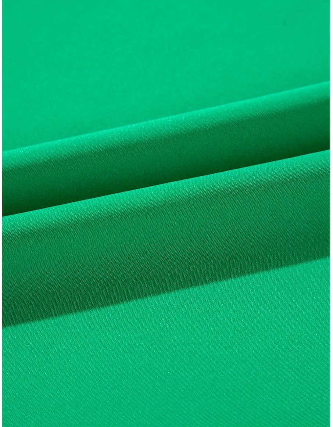 Bright Green Ruched Front Puff Sleeve Plus Size Long Dress