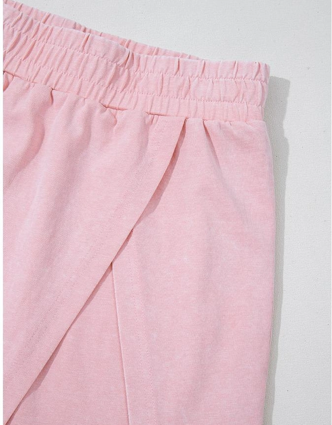 Light Pink 2 Pieces Mineral Wash Cotton Tank Top Lined Split Skirt Set