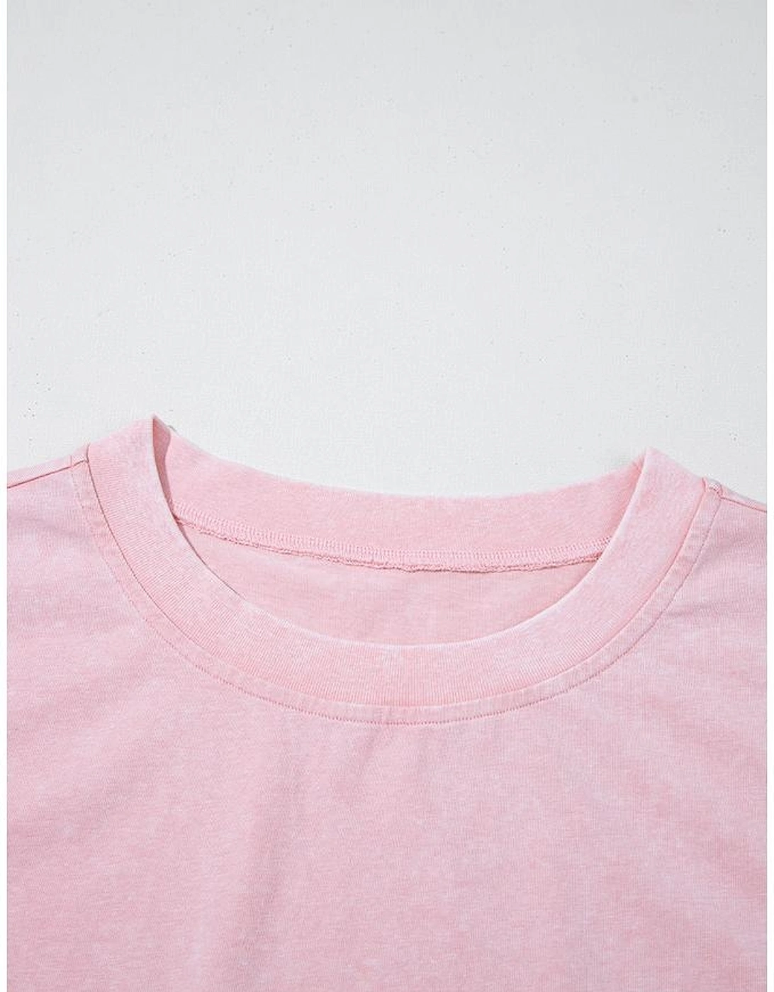 Light Pink 2 Pieces Mineral Wash Cotton Tank Top Lined Split Skirt Set