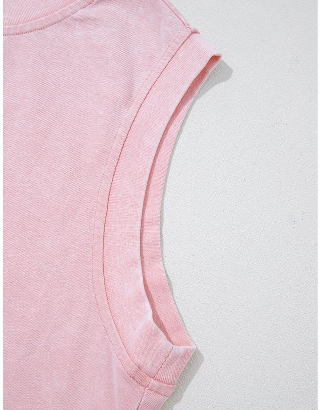 Light Pink 2 Pieces Mineral Wash Cotton Tank Top Lined Split Skirt Set