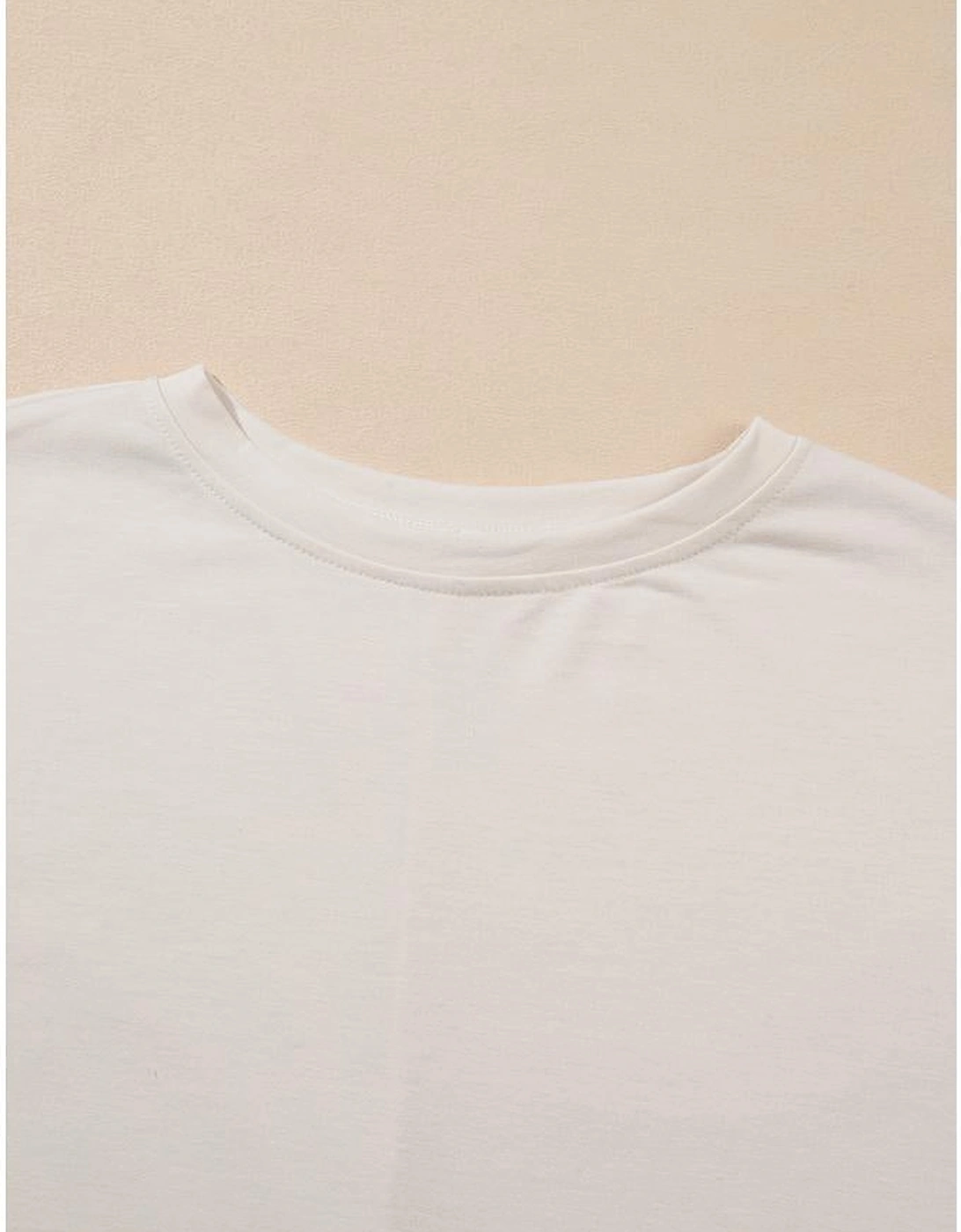 White Floral Crochet Splicing Sleeve T Shirt Dress