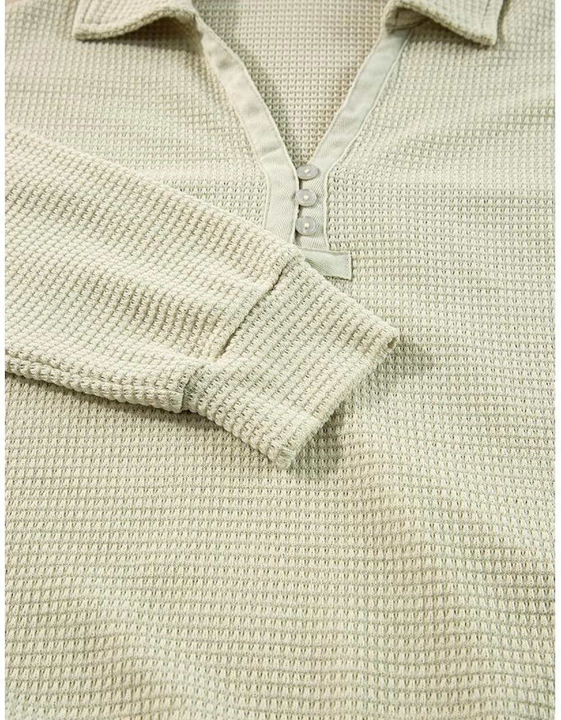 Parchment Textured Buttoned Long Sleeve Top 2 Piece Shorts Set