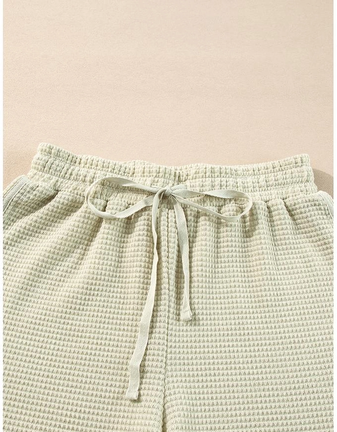 Parchment Textured Buttoned Long Sleeve Top 2 Piece Shorts Set, 13 of 12