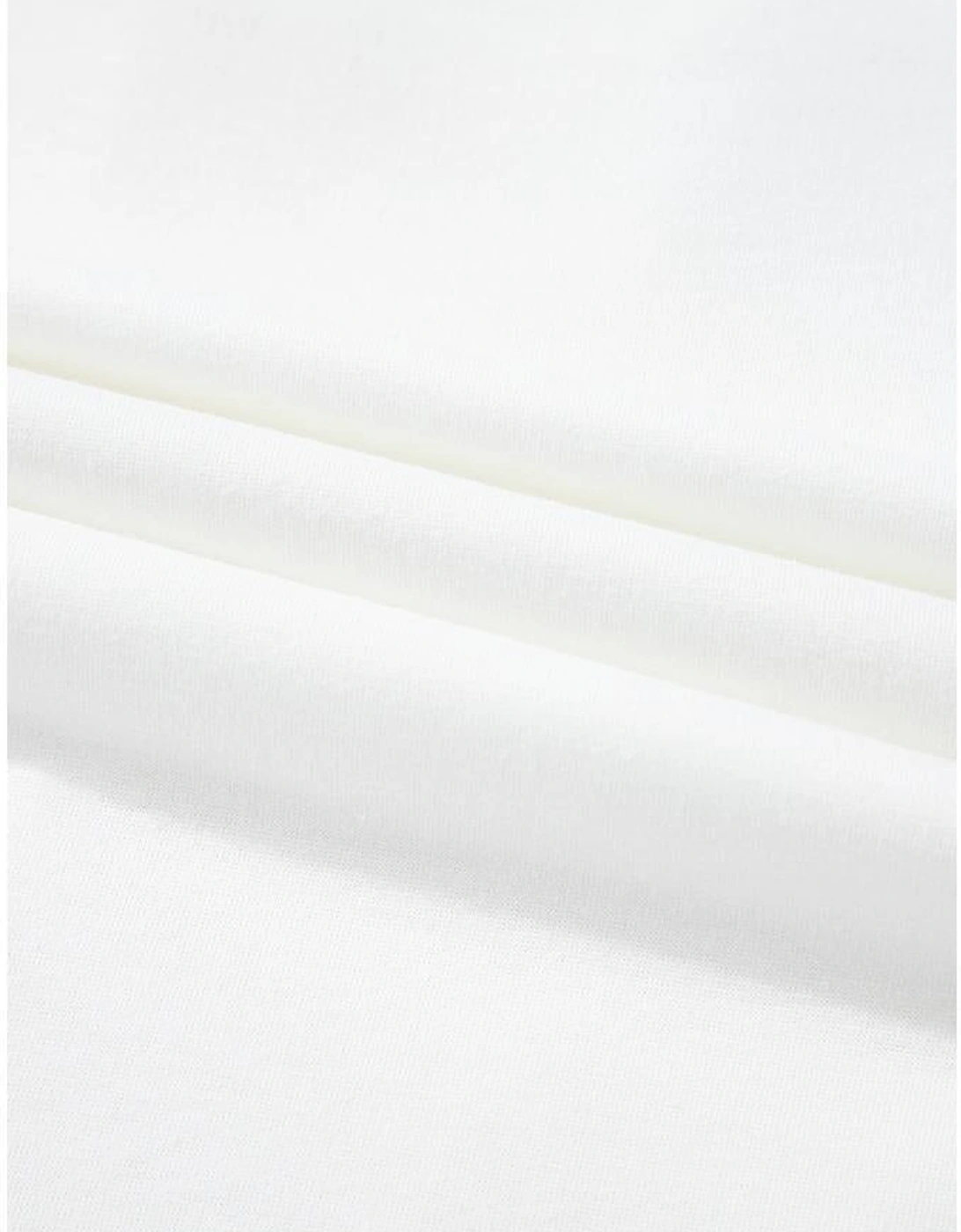 White Floral Applique Notched V Neck Dolman Sleeve Top