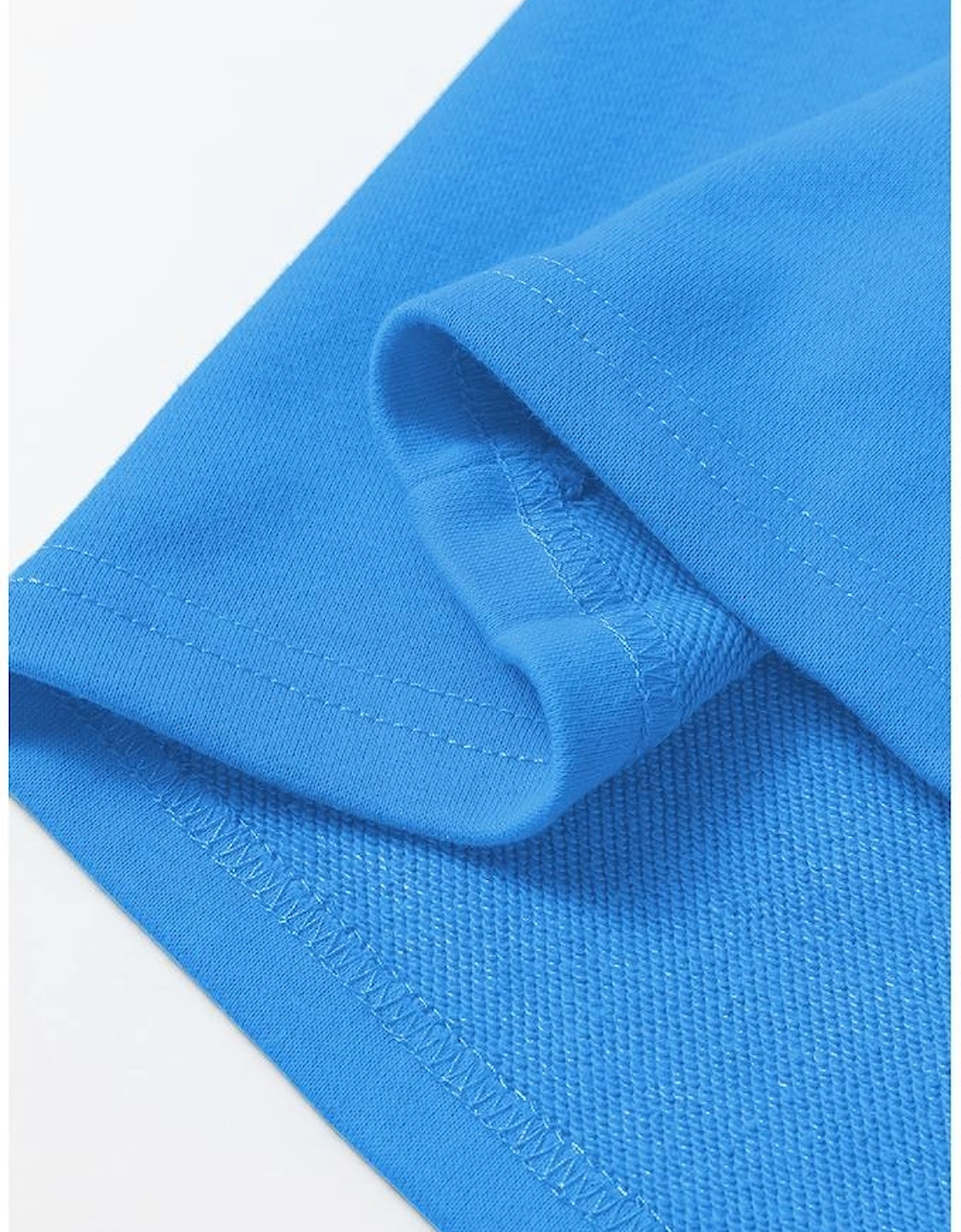 Sky Blue Solid Color Drop Shoulder Long Sleeve Basic Sweatshirt