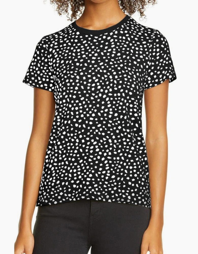 Black Cheetah Print O-neck Short Sleeve T Shirt