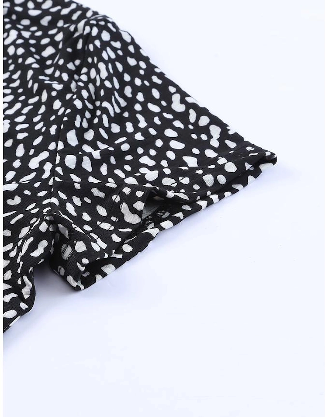 Black Cheetah Print O-neck Short Sleeve T Shirt