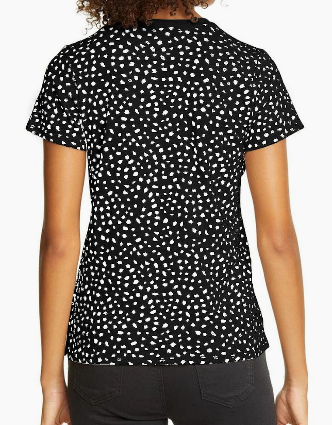 Black Cheetah Print O-neck Short Sleeve T Shirt