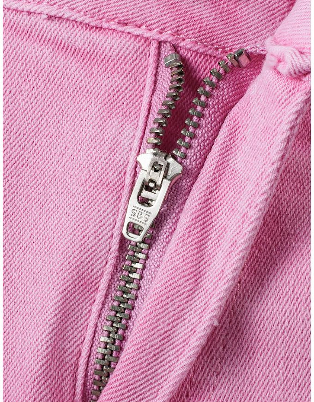 Pink Frayed Edge Mid Rise Denim Shorts