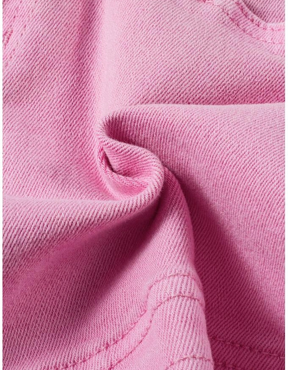 Pink Frayed Edge Mid Rise Denim Shorts