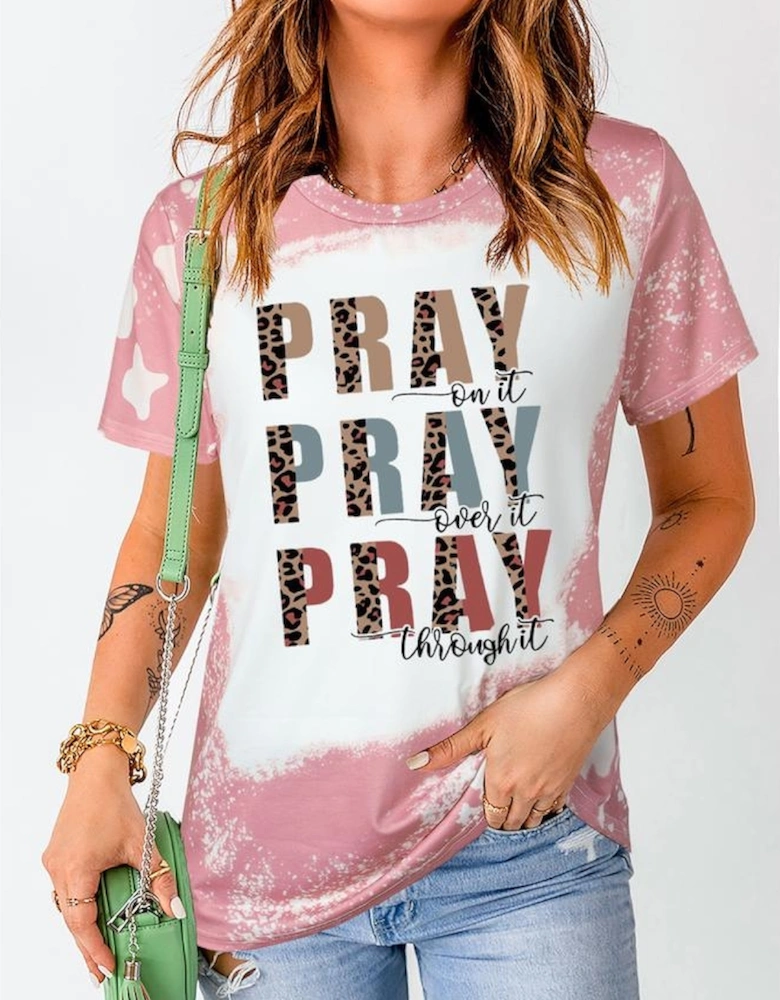 Pink PRAY Graphic Tie Dye Tee