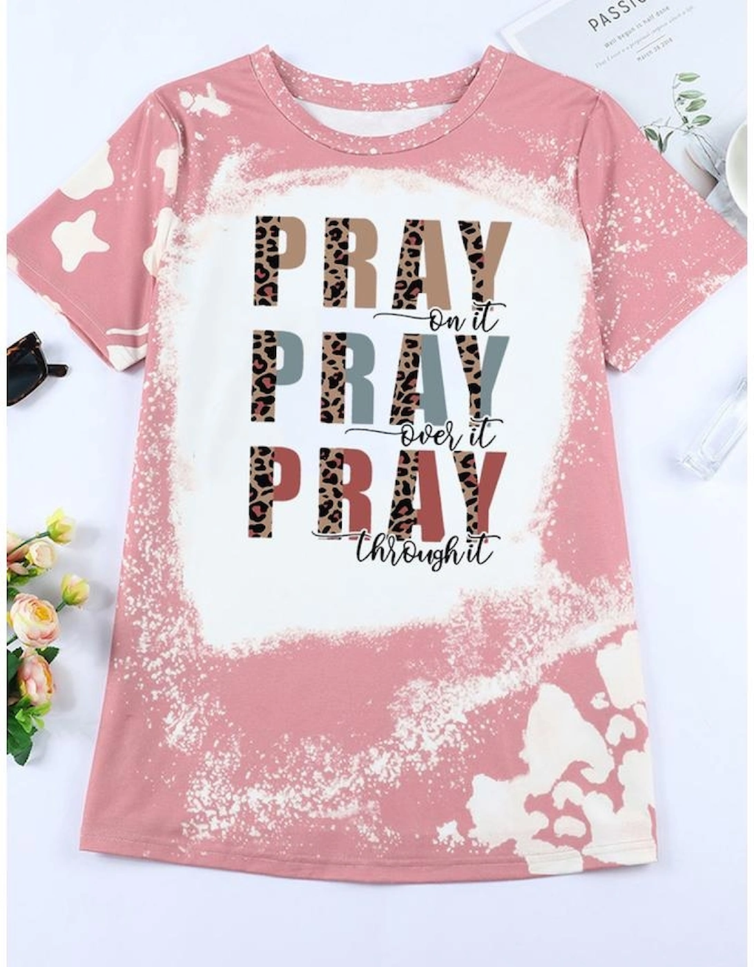 Pink PRAY Graphic Tie Dye Tee