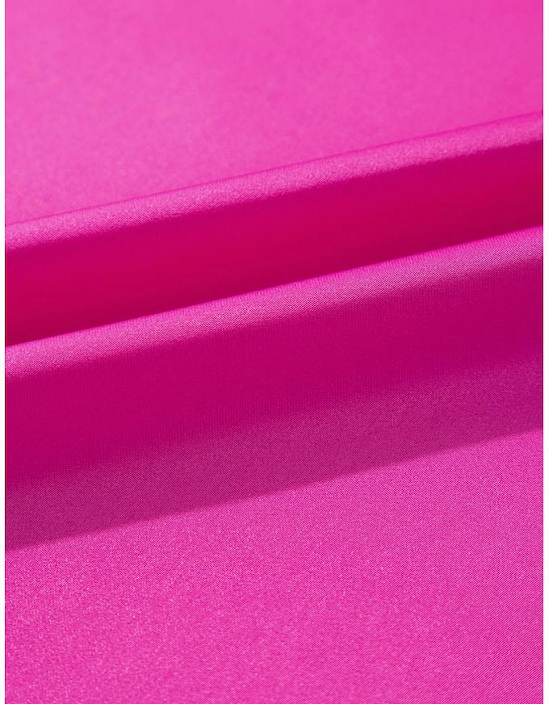 Bright Pink Silky V Neck Dolman Blouse