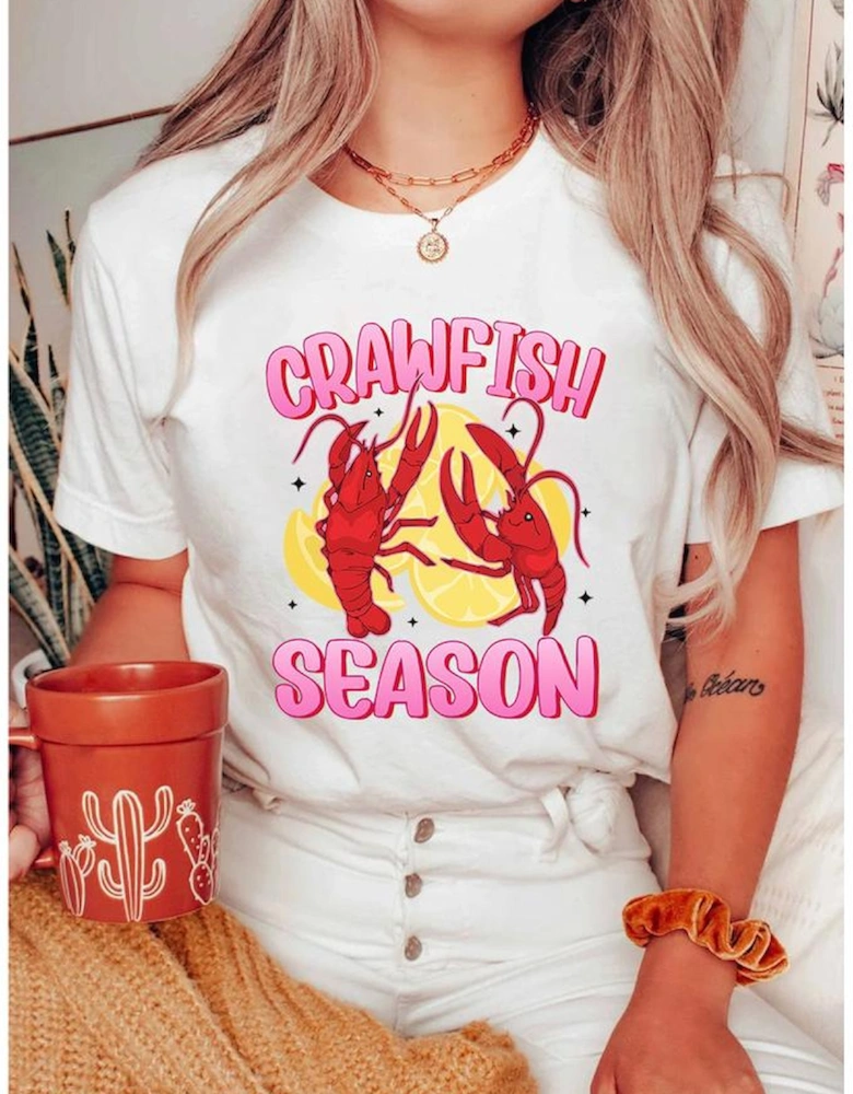 White CRAWFISH SEASON Lemon Spice Graphic Tee