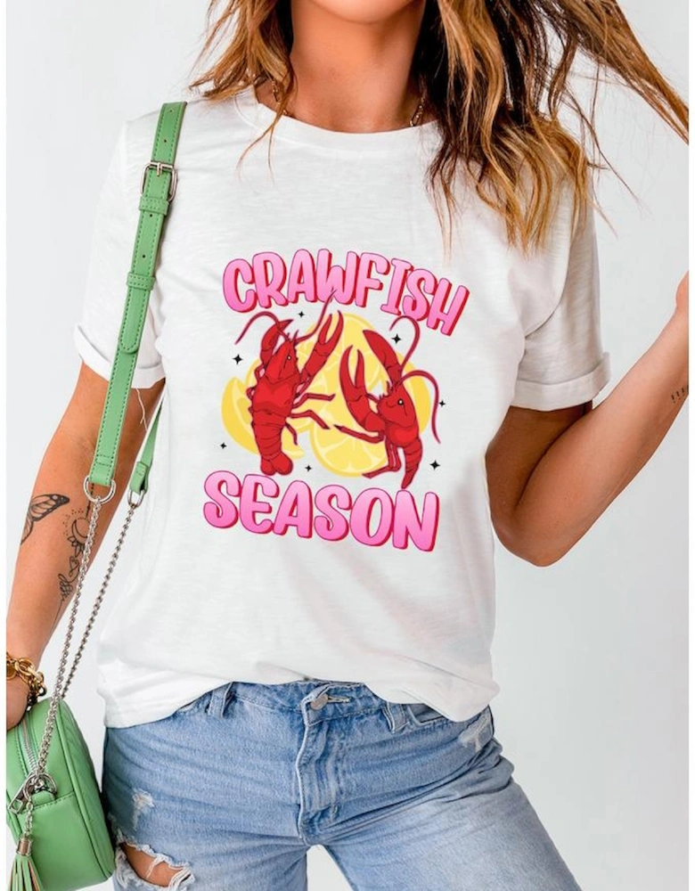 White CRAWFISH SEASON Lemon Spice Graphic Tee