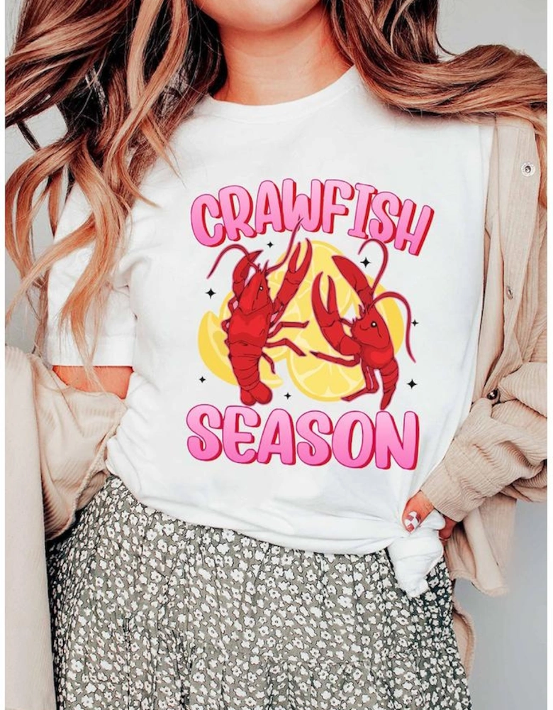 White CRAWFISH SEASON Lemon Spice Graphic Tee