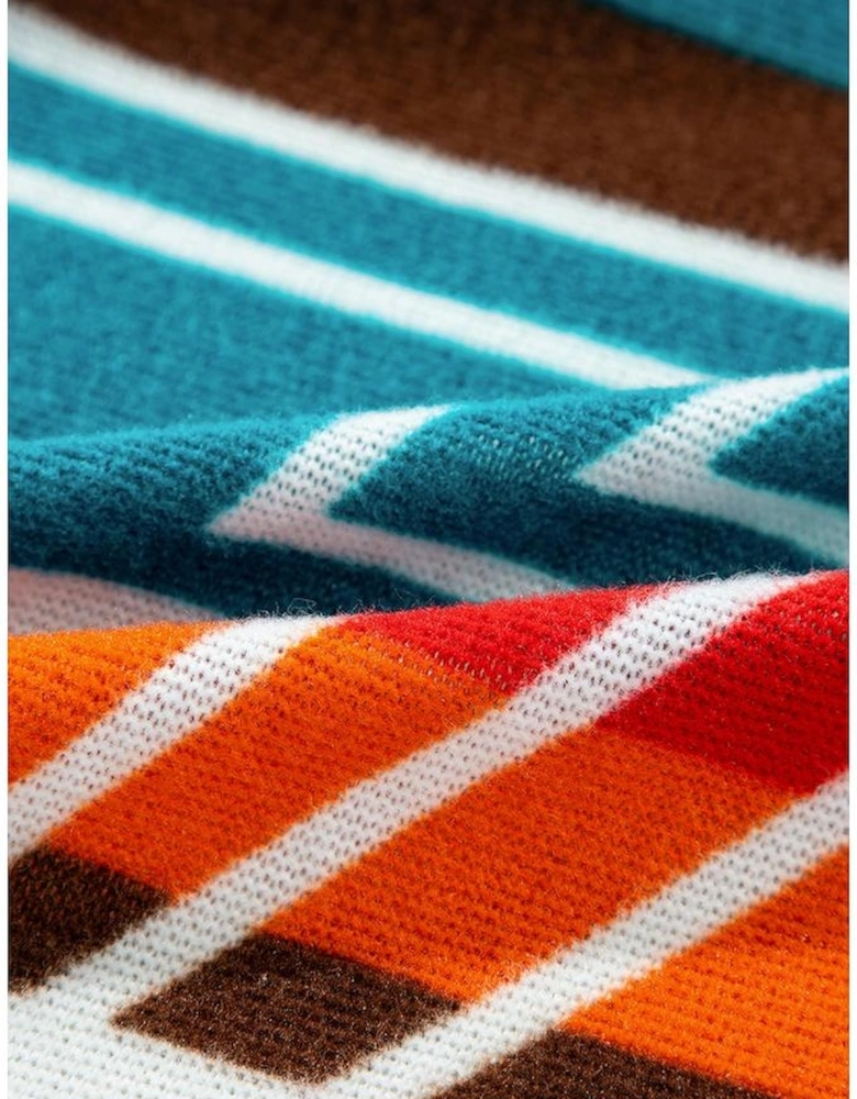 Sky Blue Aztec Printed Lapel Bell Sleeve Jacket