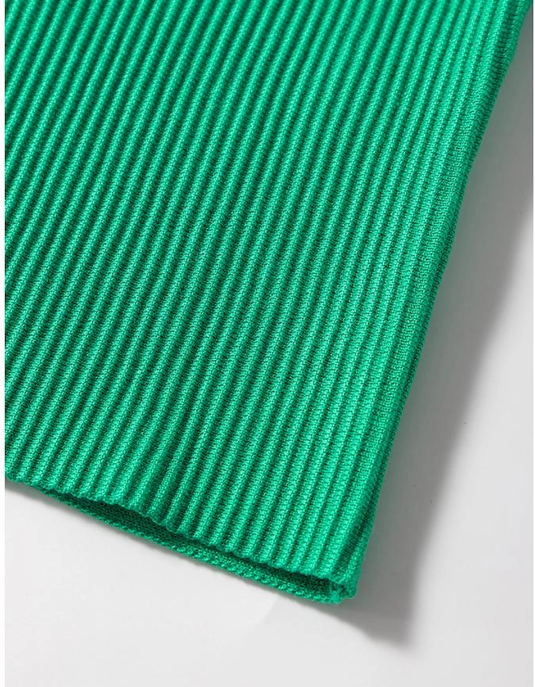 Dark Green Ribbed Criss Cross Halter Neck Sheath Sweater Tank Top