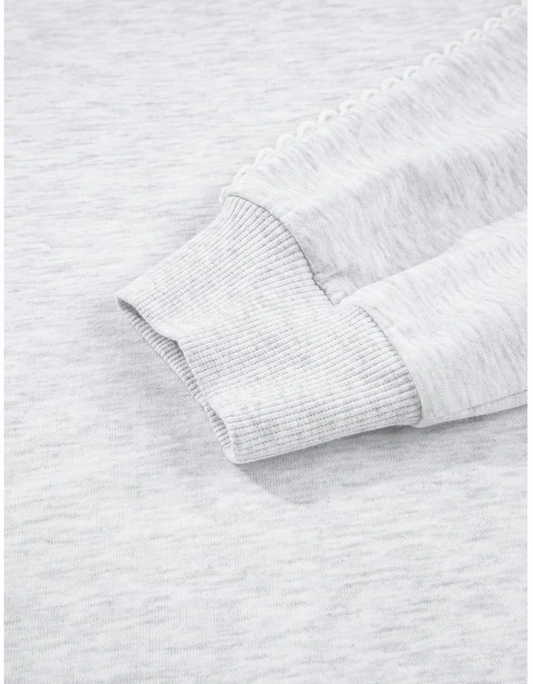 Light Grey Lace Patchwork Raglan Sleeve Crew Neck Sweatshirt