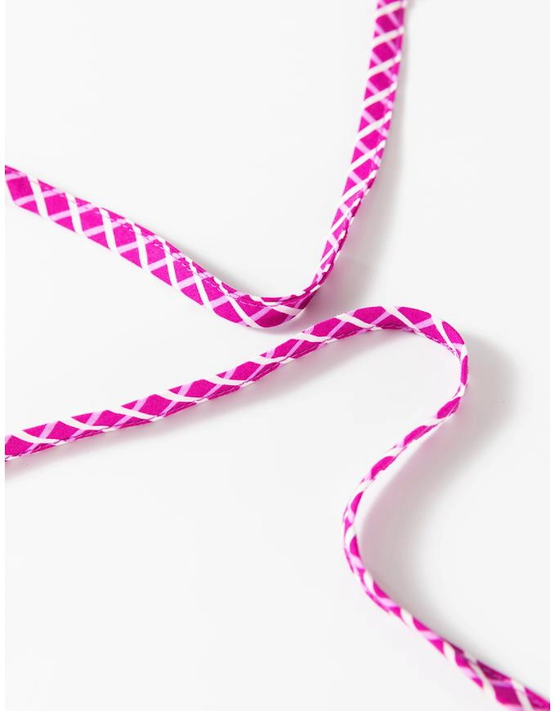 Pink Plaid Print Drawstring High Waist Wide Leg Casual Pants