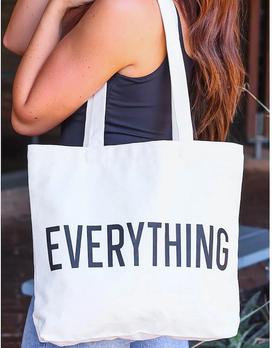 Azura Exchange EVERYTHING Letter Print Large Tote Bag