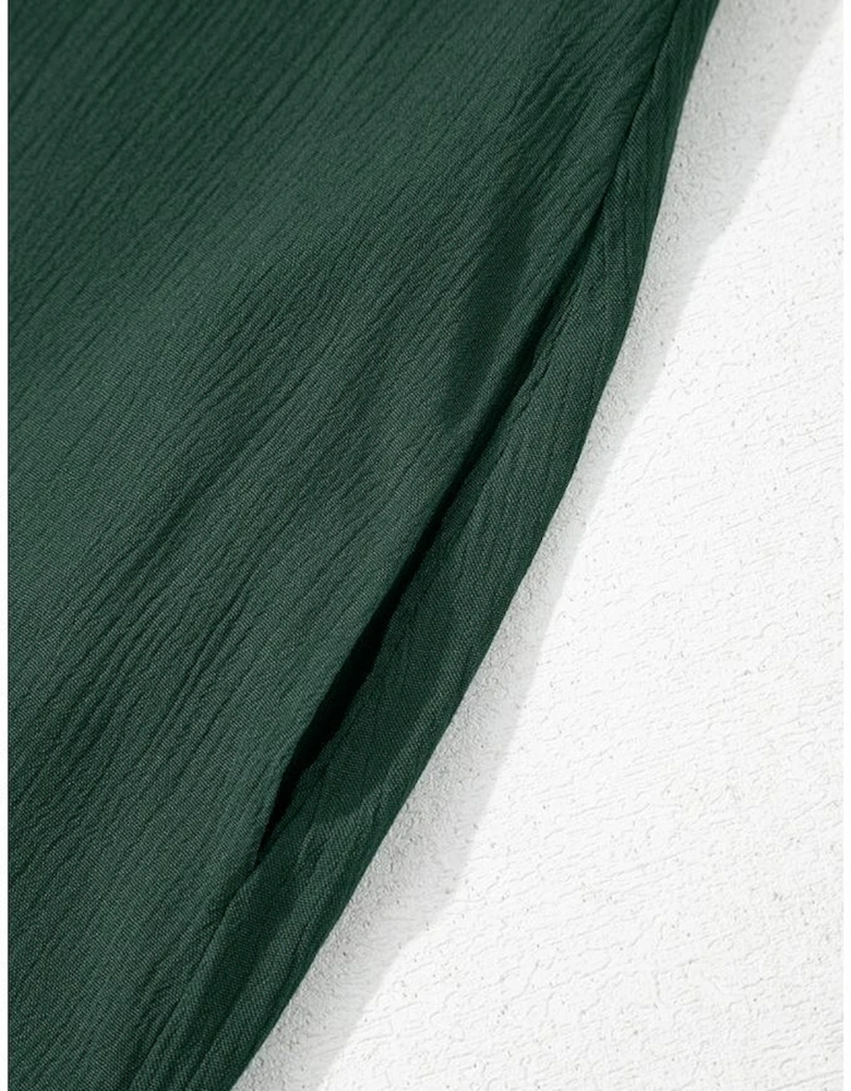 Duffel Green Spaghetti Straps Pocketed Slouchy Maxi Dress