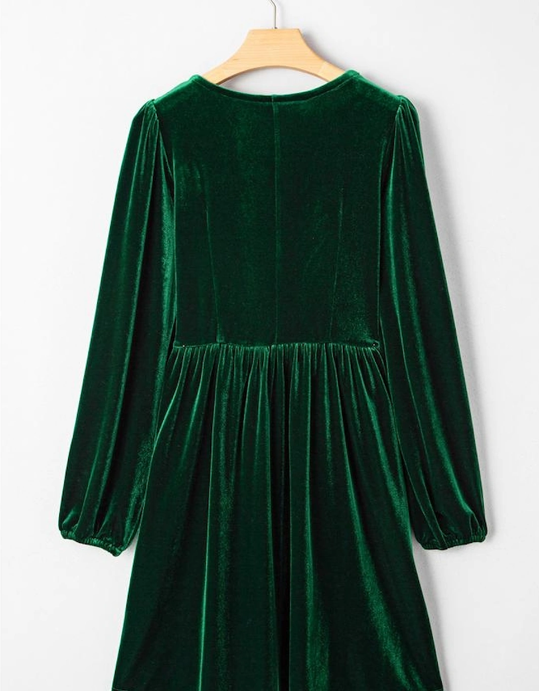 Evergreen Bowknot Decor High Waist Velvet Mini Dress