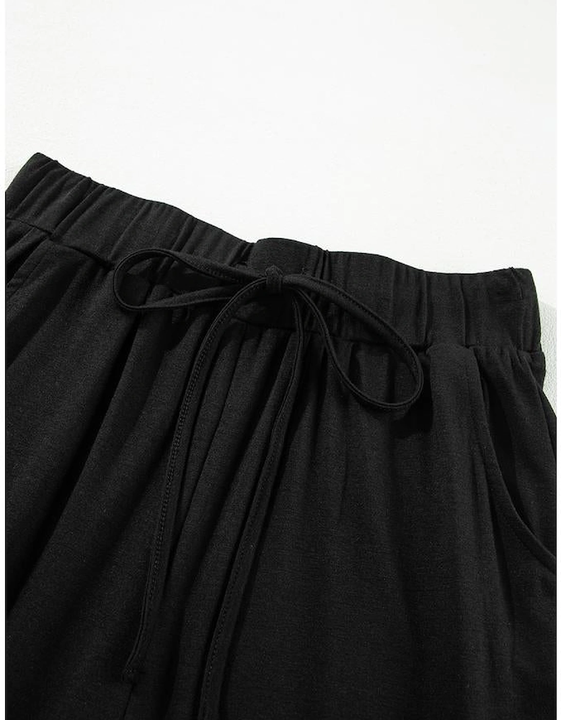 Black Split Long Cardigan and Skinny Pants Lounge Set, 15 of 14