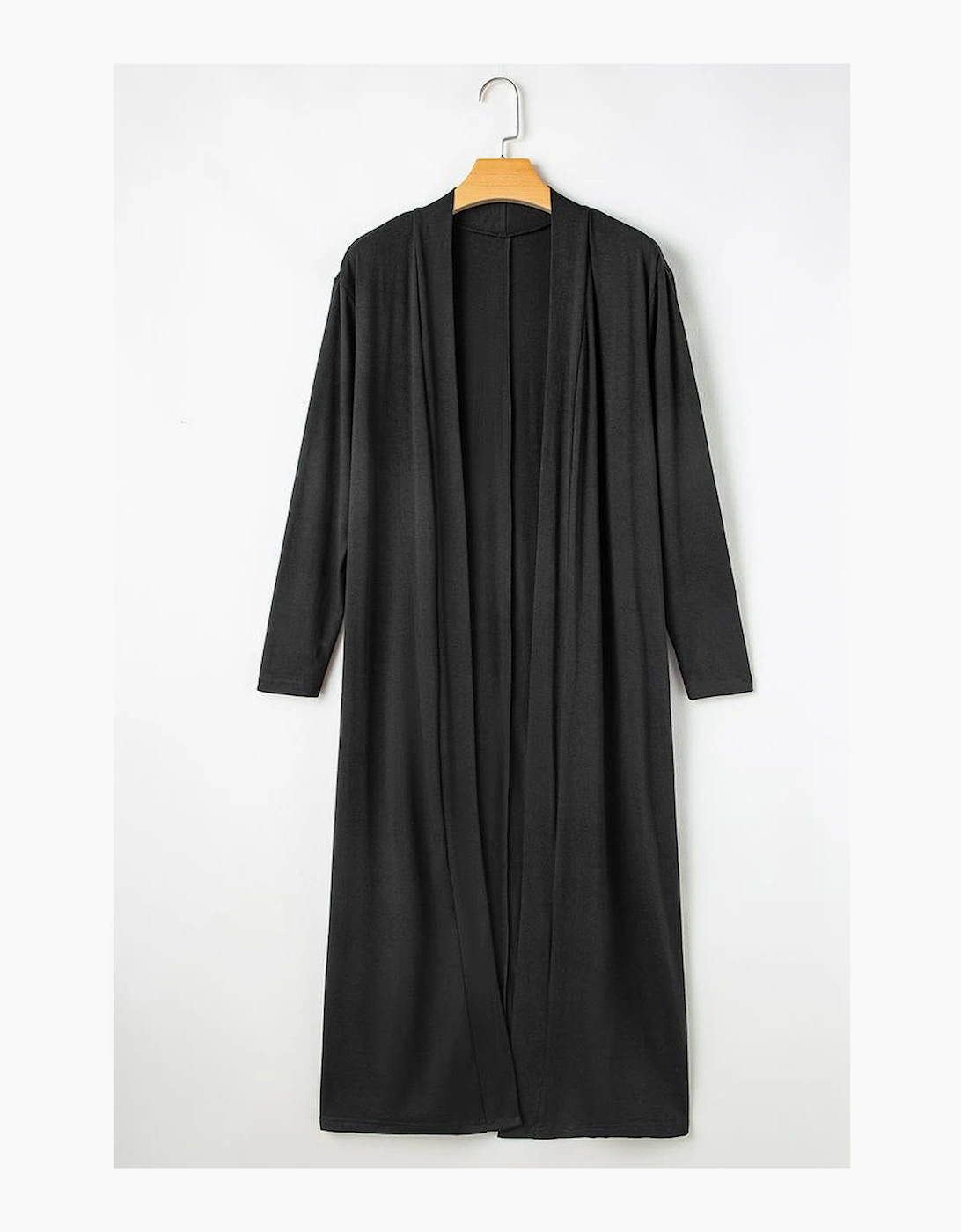 Black Split Long Cardigan and Skinny Pants Lounge Set