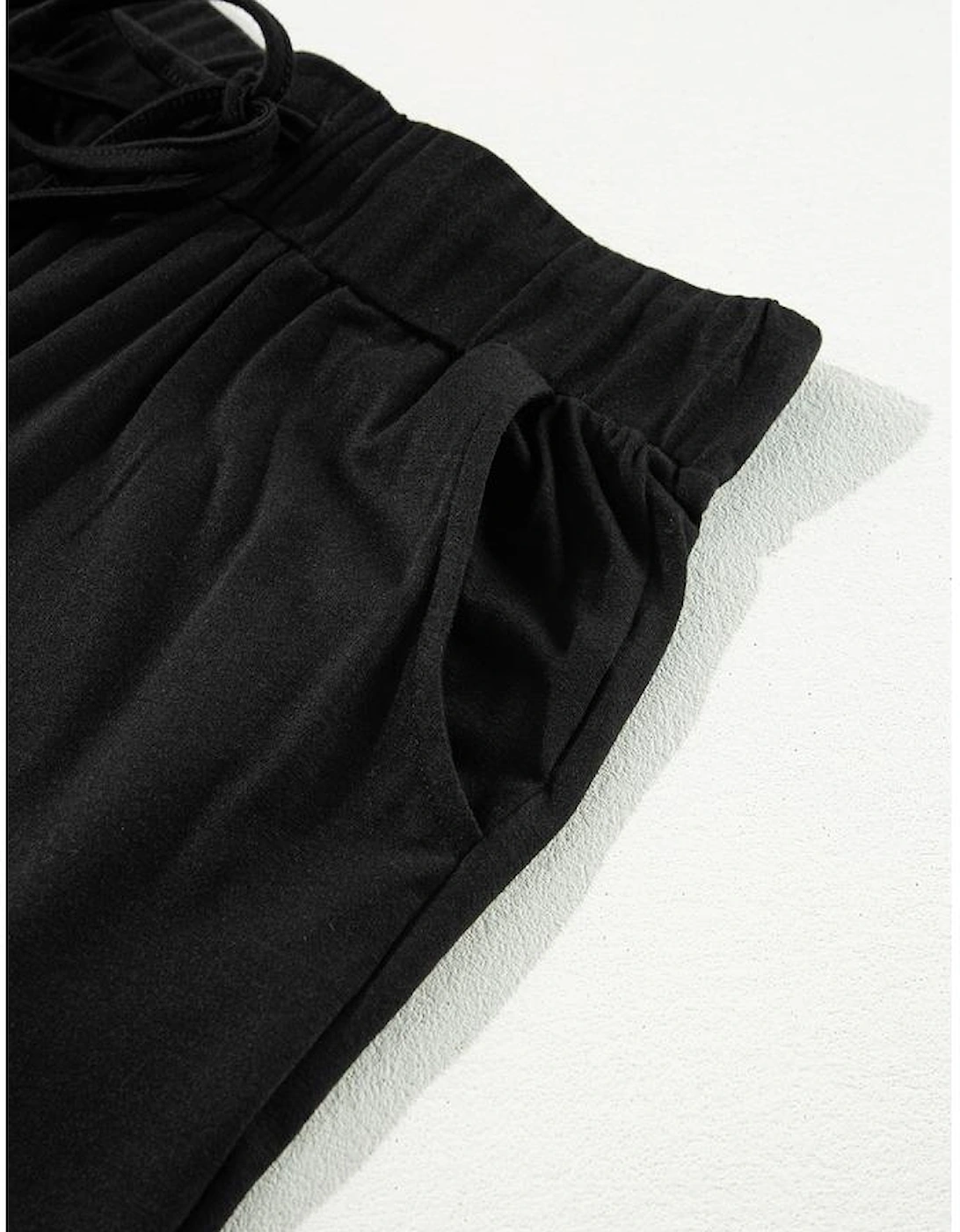 Black Split Long Cardigan and Skinny Pants Lounge Set