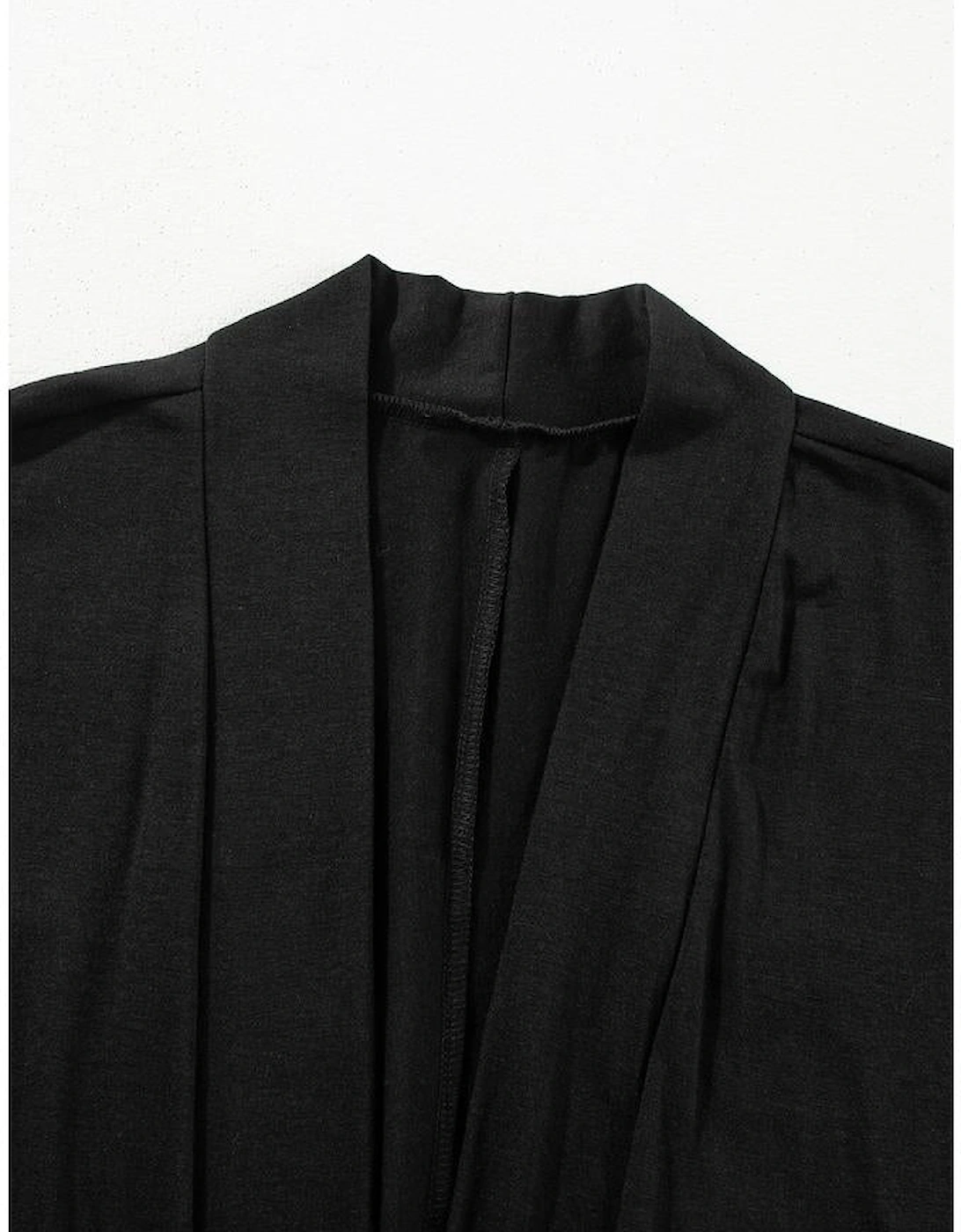 Black Split Long Cardigan and Skinny Pants Lounge Set