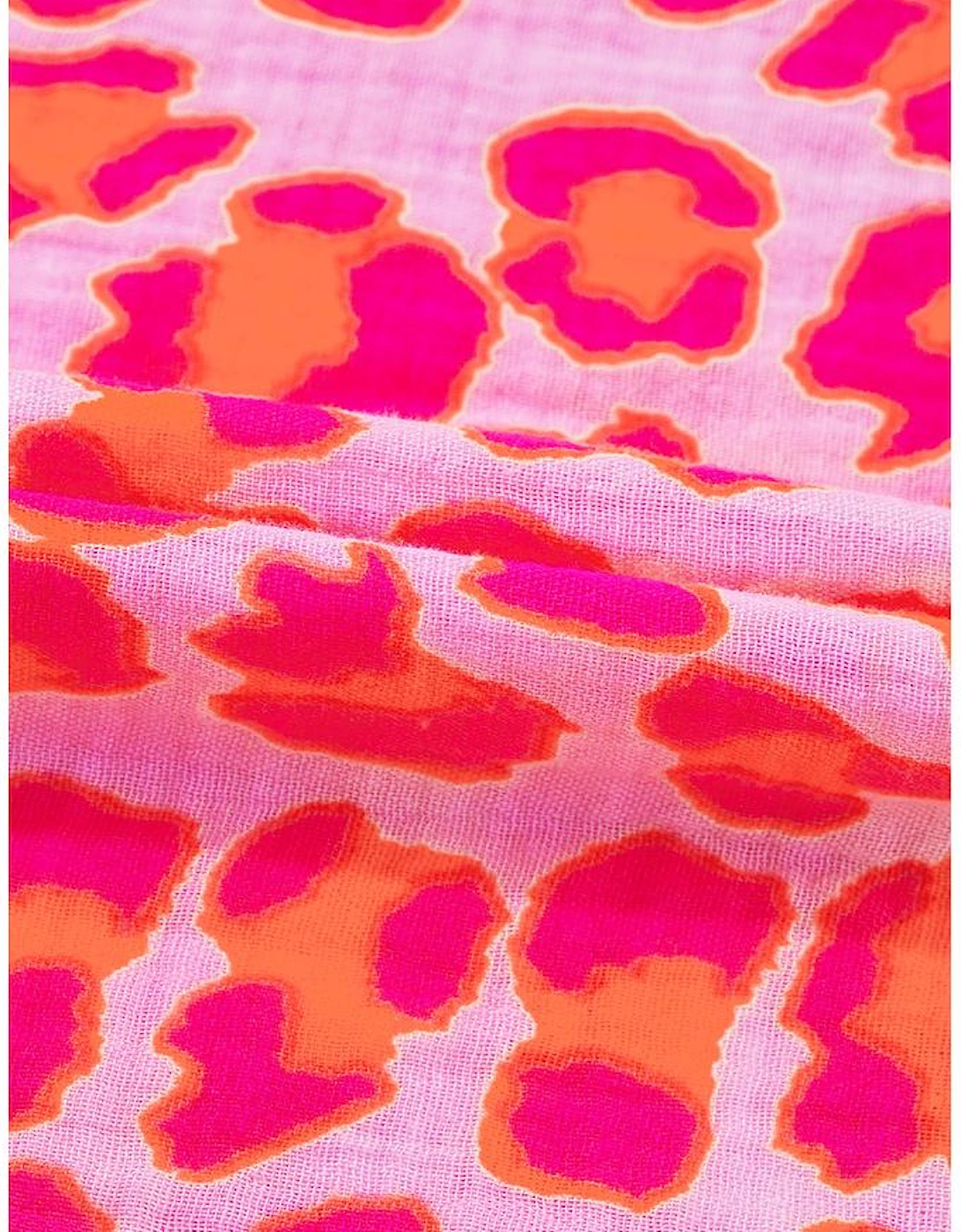 Pink Leopard Print Elasticated V Neck 3/4 Puff Sleeve Dress