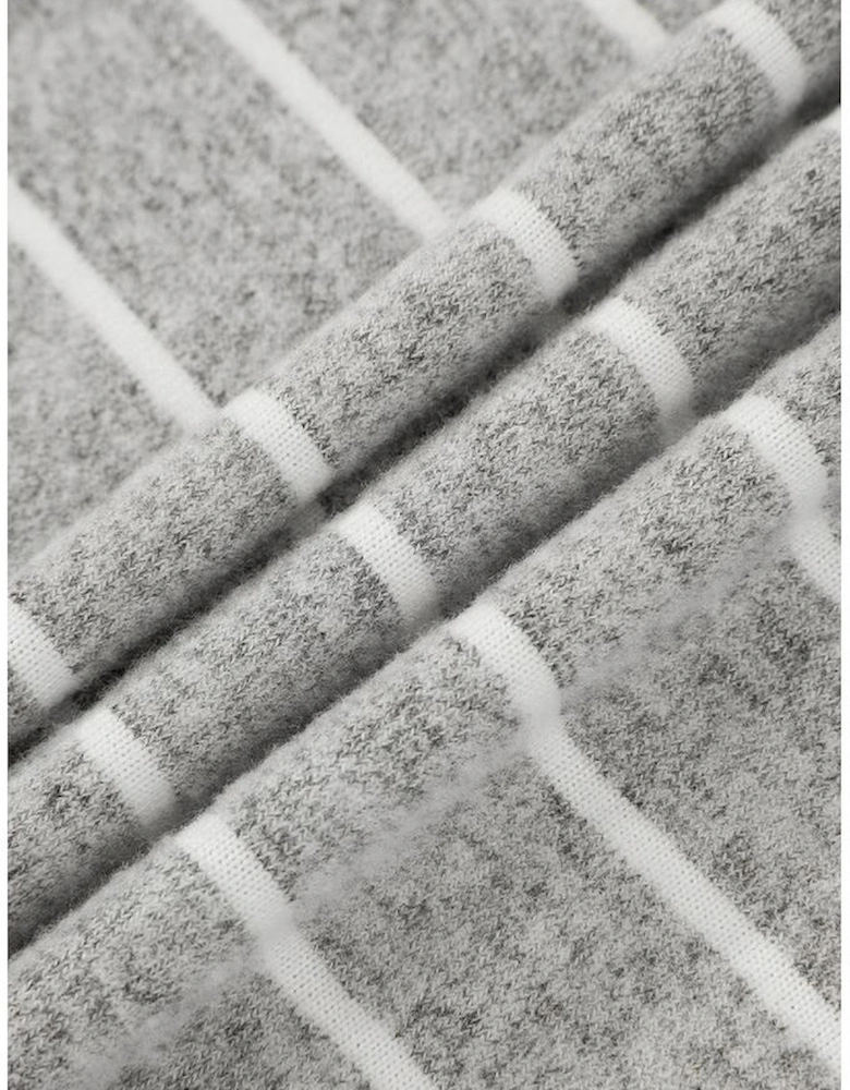 Gray Stripe Dolman Sleeve Drop Shoulder Top