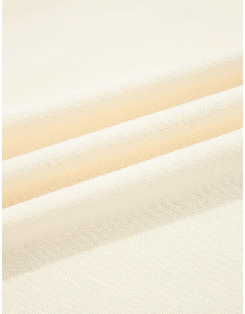 White Button Striped Collar Patchwork Puff Sleeve Sweatshirt