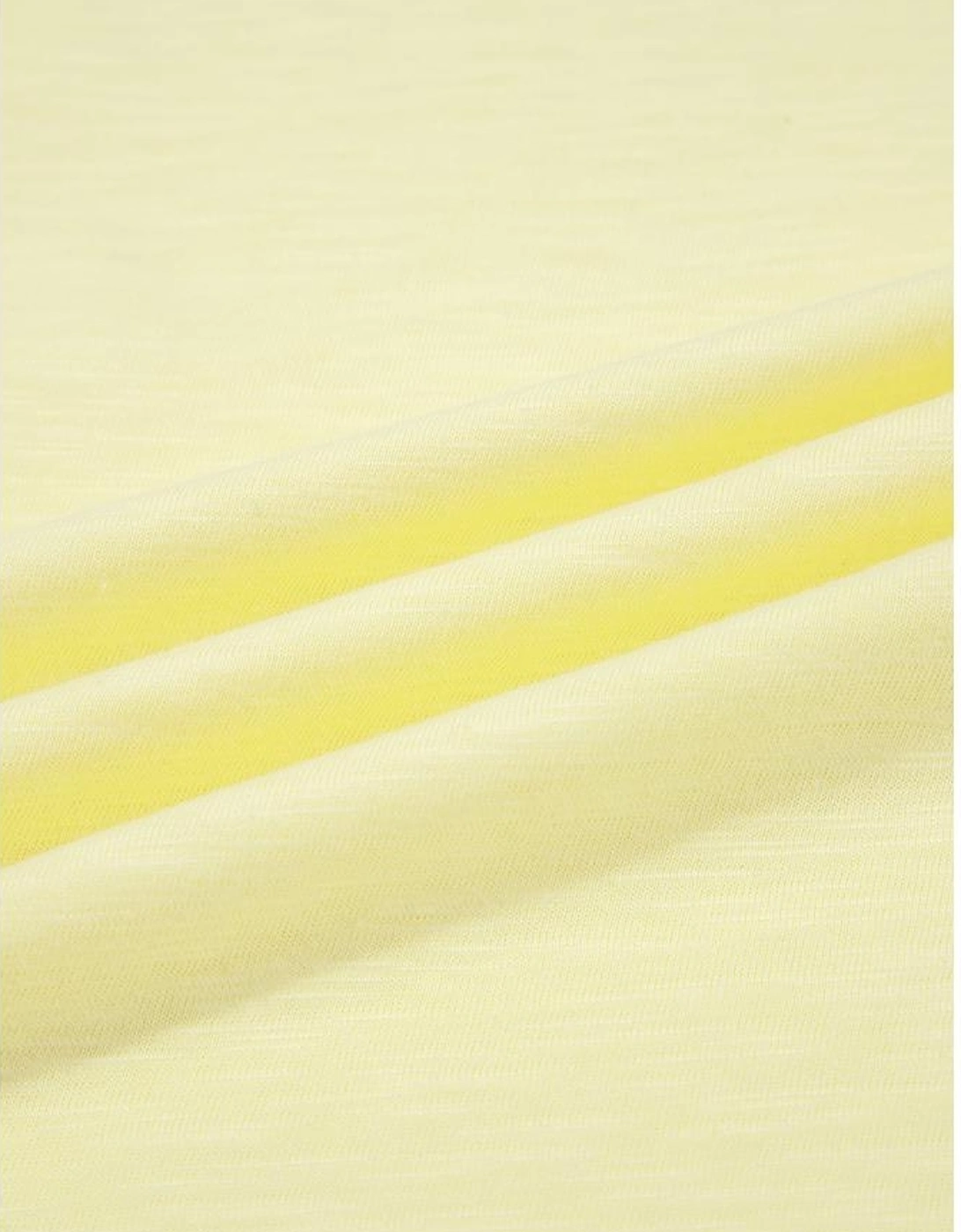 Yellow Cream Lace Patchwork Cap Sleeve Round Neck T Shirt