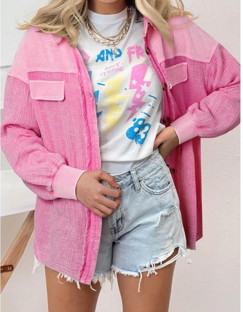 Rose Mineral Washed Cotton Shacket